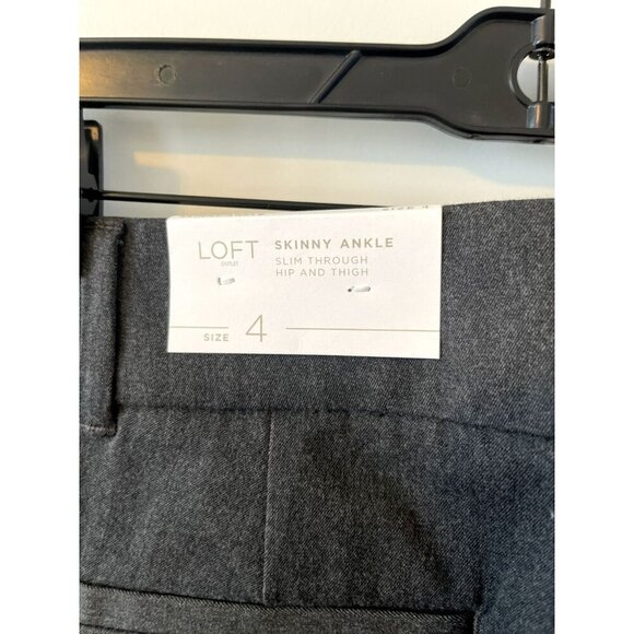 NWT LOFT Skinny Ankle Twill Gray Slacks Pants 4 Career business casual office - Picture 5 of 8
